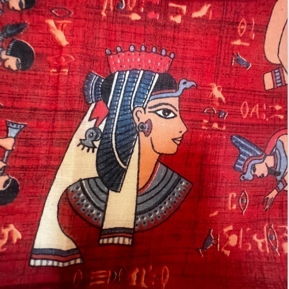 NEW soft red Egyptian scarf - Picture 3 of 4